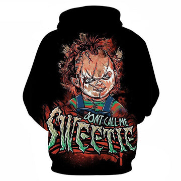 Película de Terror Muñeco Diabólico Child's Play Chucky Sudadera con Capucha para Adultos Unisex